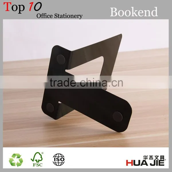 Office Desktop Storage Black Creative Metal Steel Bookend photo-3