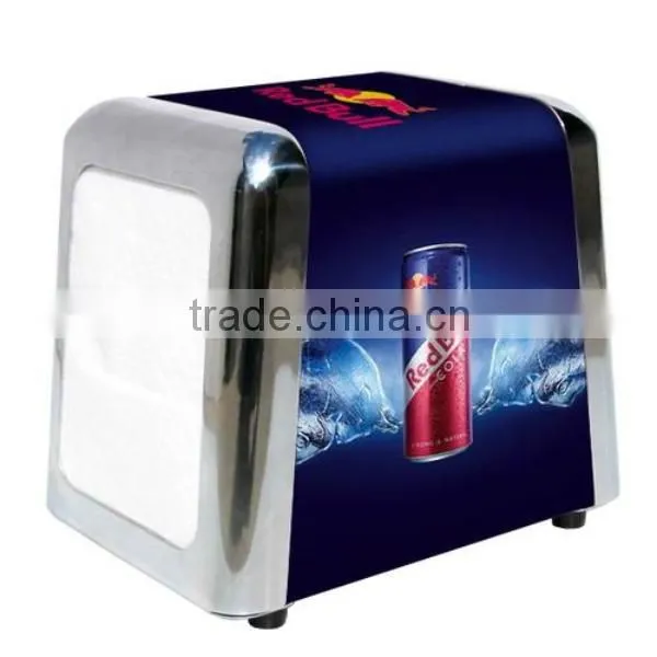 Trapezoid Tin Napkin Dispenser, Metal Napkin Holder