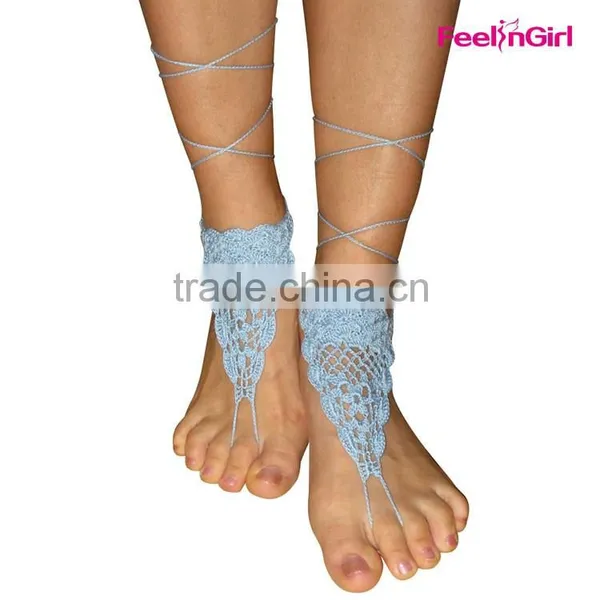 Low MOQ Crochet Barefoot Sandals Bridal Anklet photo-3