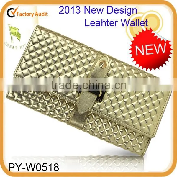 2015 New Design Quilted Lady Leather Wallet