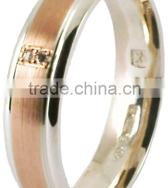 Palladium Moissanite Enhanced Wedding Bands