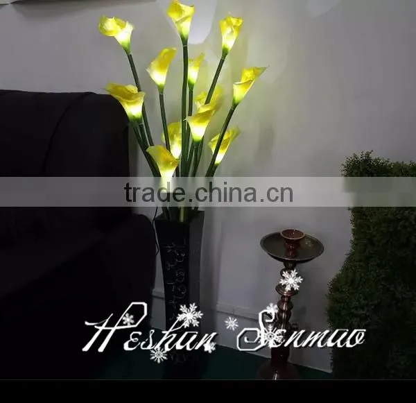 Factory Direct Wholesale Artificial Calla Lily Indoor Decor Potted Flower Bonsai With Led Light photo-3