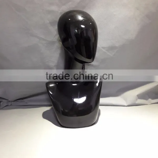 Fiberglass Display Head Black Head With Shoulder Hang Scarves and Shawls to Display photo-2