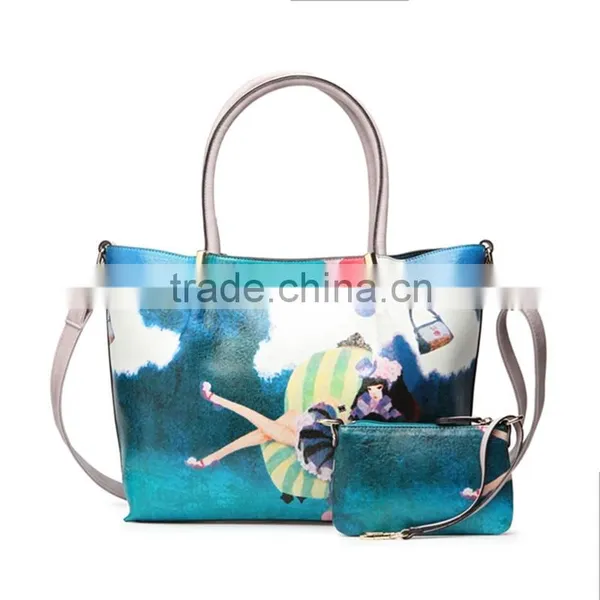 Trendy Ladies Printed Shoulder Bags Leather Handbags With Printing Pattern photo-5