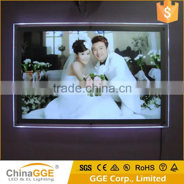 Acrylic Photo Frame LED Crystal Light Box Frameless LED Crystal Light Frame Slim LED Advertising Display Light Frame photo-5