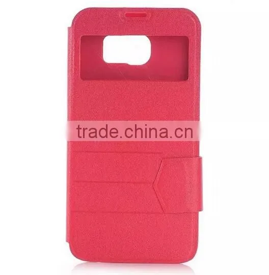 Factory Wholesale Flip Stand Window PU Leather Case For Samsung Galaxy S6 photo-4