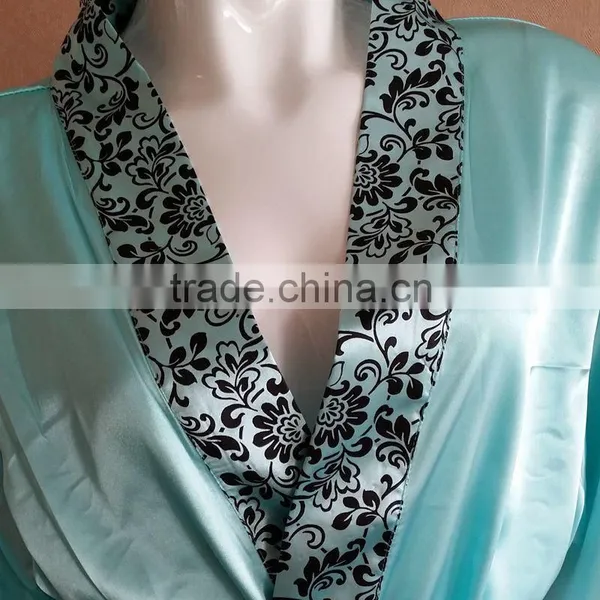 Girls Satin Nightgown/bathrobe With Piping photo-4