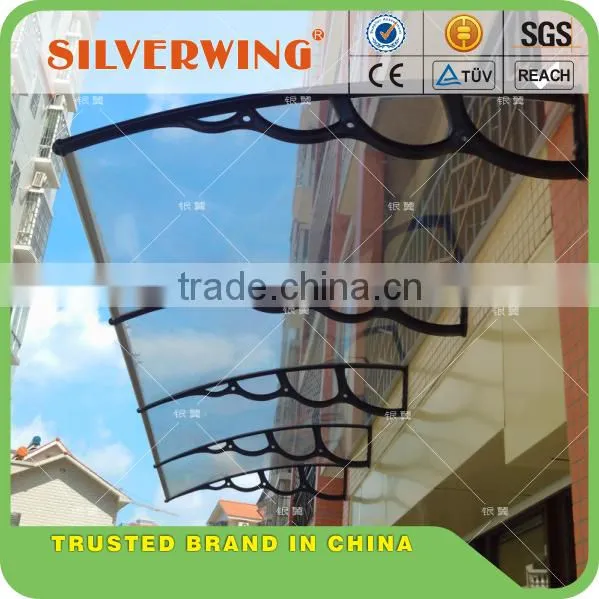 New Design DIY Manual Plastic Support Polycarbonate Gazebo Awnings 1500 Projection