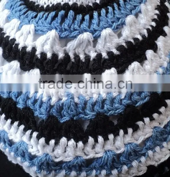 Jewish Mens Hats Knit Kippah / Kippah, Skull Cap, Kipot, Kippot, / Cotton Handmade Embroidery Hat Kippah photo-5