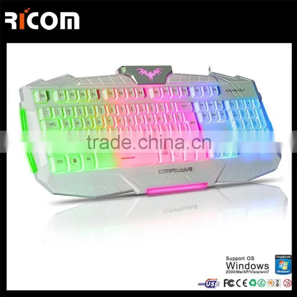 7colors LED Backlight Computer Keyboard USB Wired Professional Laptop Gaming Keyboard--LK612--Shenzhen Ricom photo-2