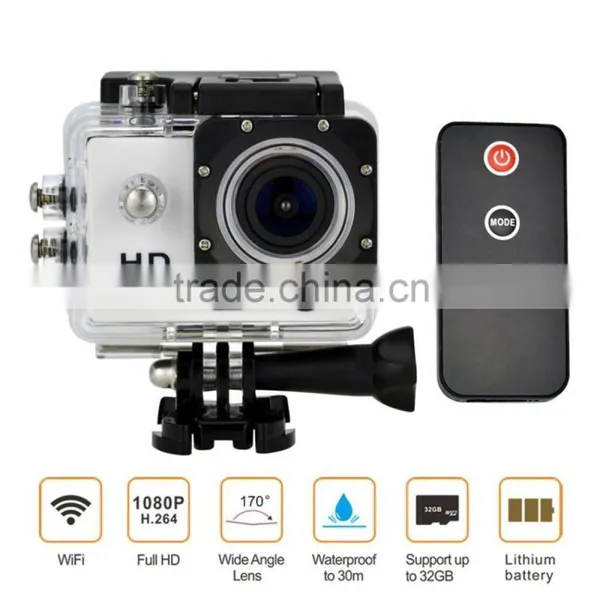 Wifi Mini Waterproof Sports Action Camera 2.0" LCD Full HD 1080P 12MP 170 Wide Angle Lens Video Recorder With IR Remote Control photo-2