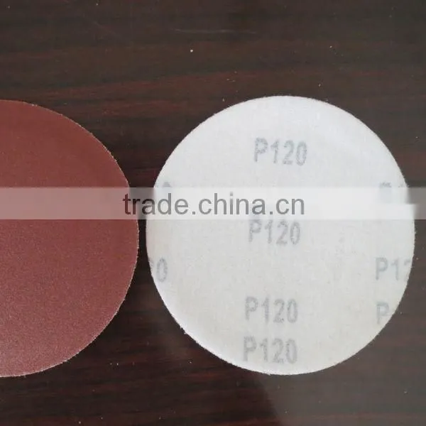Red Round Aluminum Oxide Hook and Loop Disc Sandpaper Disc Made in China photo-6