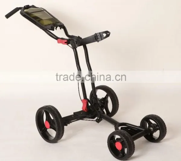 2016 Brand New Fold Light Weight 4Wheels Push Pull Golf Trolley Manual Golf Cart photo-3