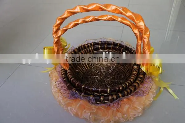 Oval Basket Lace Basket Willow Basket With Handle photo-3