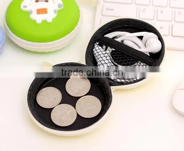 Wholesale Zipper 3D Custom Cartoon Big Hero Animal Printing Wallet Pouch Cute Rubber Silicone Emoji Round Shape Euro Coin Purse photo-2