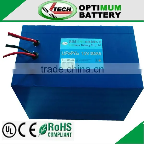 12v 80ah Rechargeable Lithium Battery for Solar Power System
