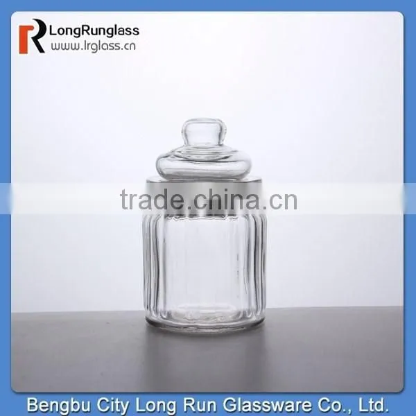LongRun 22oz Vintage-Style Ribbed Candy Glass Jar Glassware photo-4