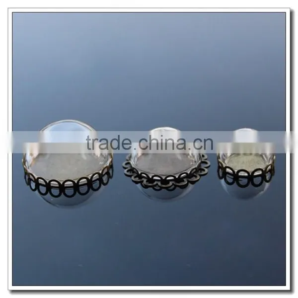(25mm) Half Sphere Vials, Transparent 25mm Opening Semi-sphere Glass Cover, 25mm Diam Necklace Hanging Clear Glass Bubble Ball