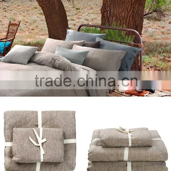 165GSM Pure Linen Sheet Set, 3PC Duvet Cover Set, in White Pure Colour