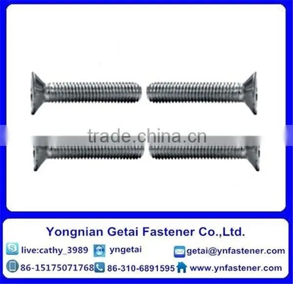 Flat Countersunk Head Square Neck Bolts With Black /yellow Zinc Plated/blue White photo-4