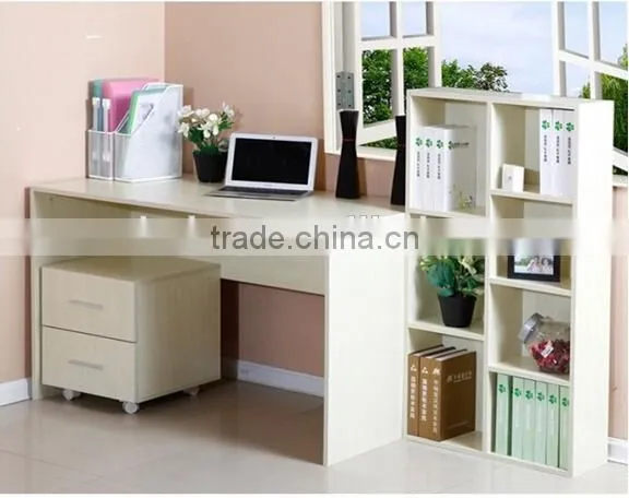 Best Price Home Furniture MDF Computer Desk With Bookshelf photo-4