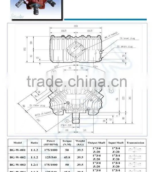 OEM Wing Type Agricultural Gearbox photo-2