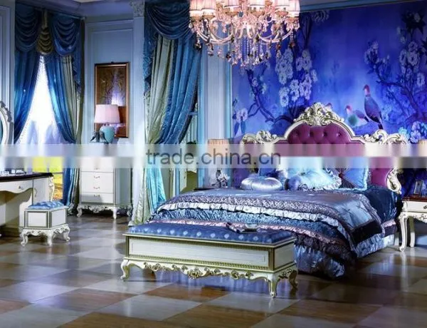 Bisin i French Style Hand Carved Solid Wood Luxury European Bedroom Furniture Set photo-4