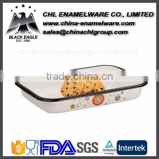 Colorful Enamel Tea Tray With Two Ears photo-4