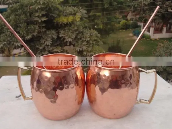 MOSCOW MULE MUGS With Straw/ Copper Mug With Copper Straw/ SOLID COPPER MUGS MANUFACTURER INDIA photo-5