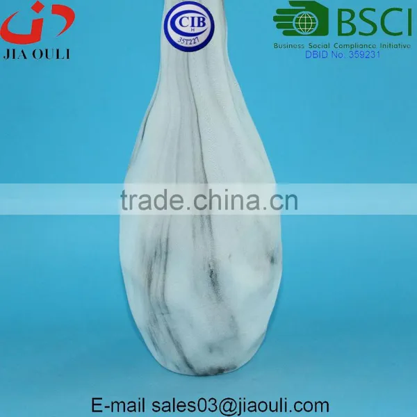 New Design Water Transfer Printing Ceramic Home Decor Vase White Marble Color photo-4