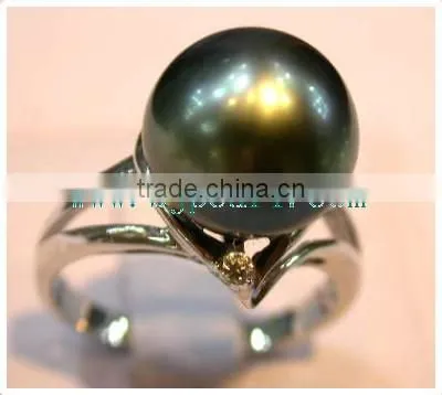 Green Seawater Pearl Ring photo-3