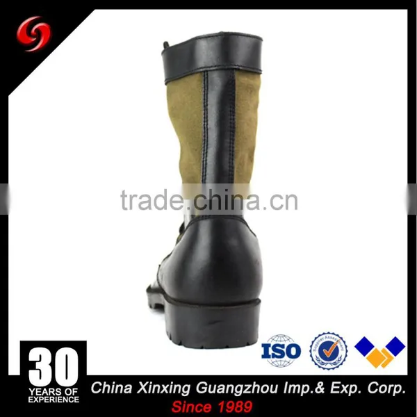 Genuine Leather and Woodland Polyester Oxford Military Boots photo-3