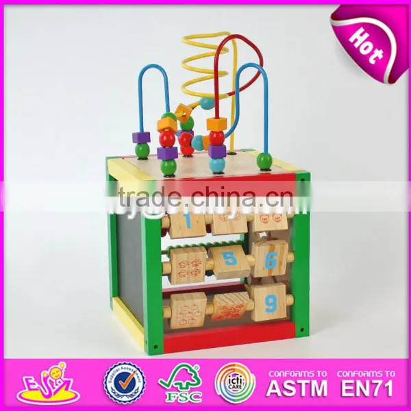 Best Educational Bead Maze Toys Mini Wooden Kids Activity Cube W11B142 photo-6