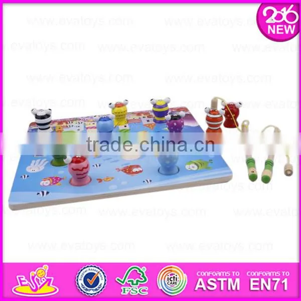 2016 newest kids 3D wooden fishing,popular baby wooden fishing,top fashion children wooden fishing W01A014