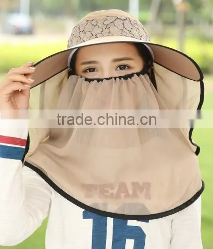 Korean Edition Sun Hat Hat Female Summer Lace Protection of Neck Neck Eaves Sunscreen Caps ms Outdoor Cycling Caps photo-2