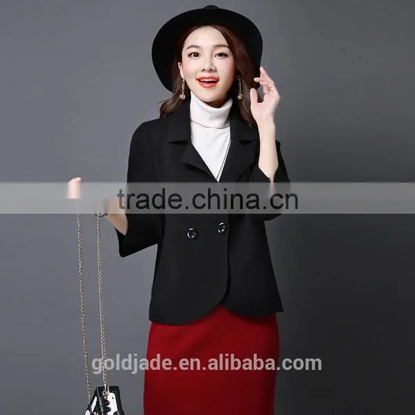 Fashion Ladies Short Coat Design Winter Woolen Knitted Coat photo-3