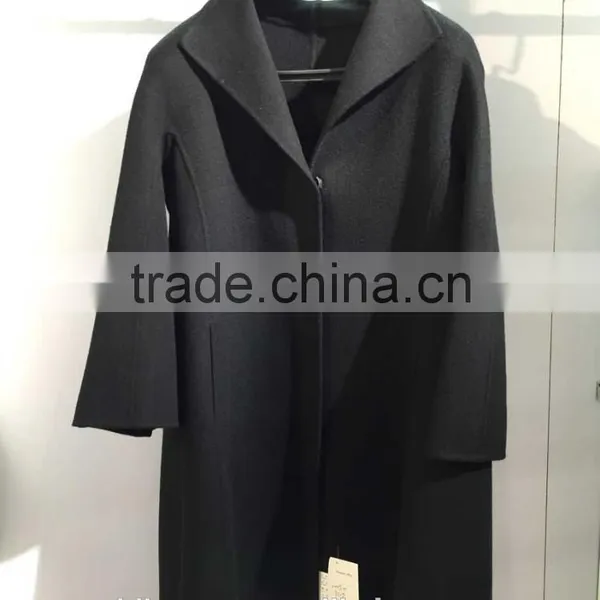 Ladies Handle Dark Grey 100% Wool Coat for Sring and Fall photo-5