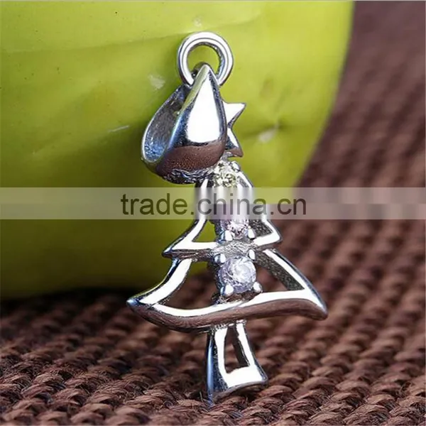 Christmas Gift 100% 925 Sterling Silver Charms Christmas Tree Pendant photo-2