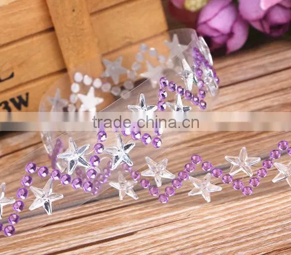 Custom Colorful All Kinds of Shape Acrylic Rhinestone Gems Sticker Strips Acrylic Rhinestone Strip For Decoration photo-4