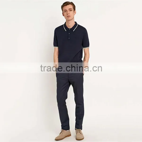 China Factory Trendy Cotton Pique Polo Shirt 100% Hemp Polo Shirt photo-2