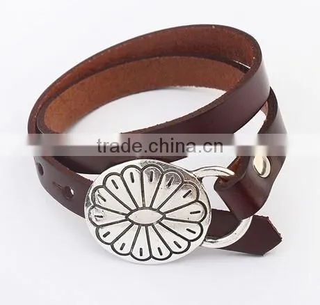 New Design 2015 Leather Wrap Bracelet I Love You Heart Buckle Leather Wrap Bracelet Custom Logo Letter Buckle Leather Bracelet photo-5