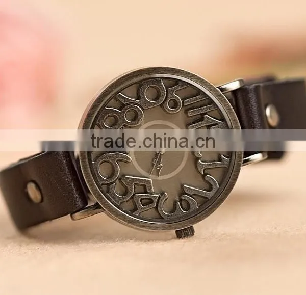 2015 New Vintage Watches for Women Men Leather Bracelet Quartz Watch Top Quality Woman Watches Digital Clock-BL020 Free Shipping photo-6