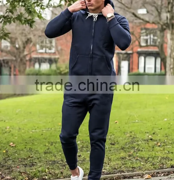Latest Fleece Warm Tracksuit Full Zipped Navy Tracksuit photo-2