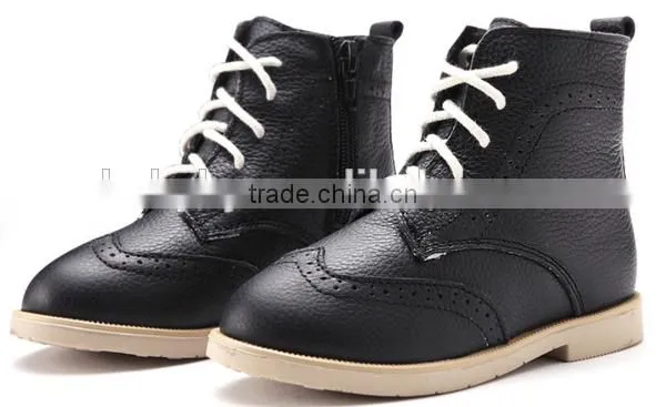 Winter Kids Shoes Safety Soft Sole Leather Kids Boots photo-4