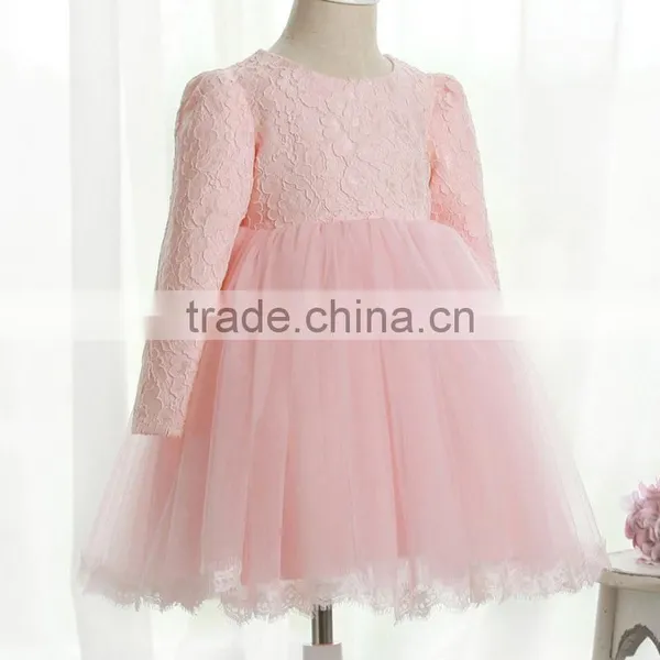 Ages 2-16years Long Sleeve Lace Dress Tutu Dress Princess Dress With Bow 2016 photo-3