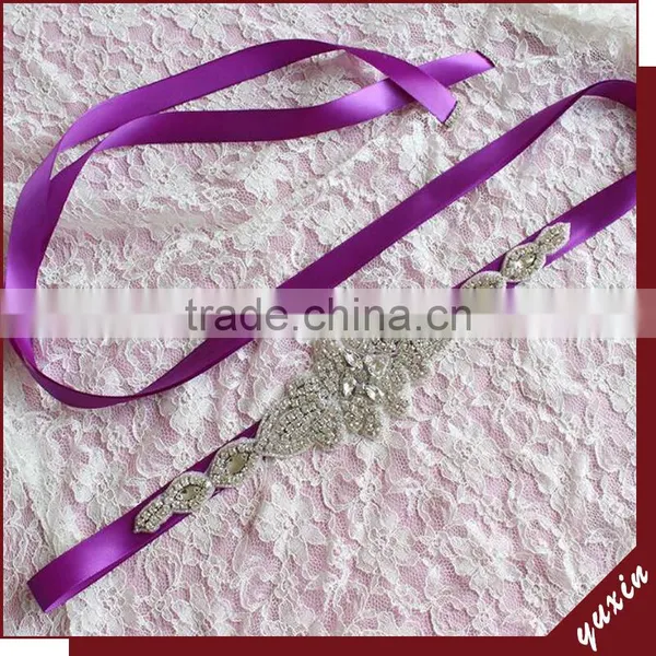 YXBB58-2 Wedding Belt White Bridal Belts Wedding Belt With Diamond Sashes