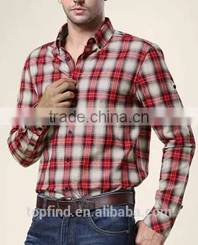 Fashion Shirt Men Shirt 100% Cotton Plaid Shirt photo-2