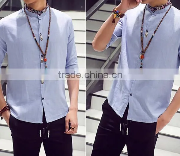 7 Minutes of Sleeve Shirt Linen Men With Short Sleeves photo-2