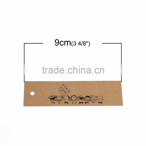 Paper Label Tags Rectangle Brown Balloon Pattern 9cm(3 4/8") x 2.5cm(1"), 1 Piece photo-2