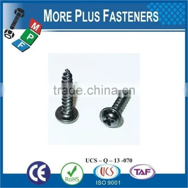 Made in Taiwan DIN 968 C 450 HV BN 14072 Pozi Pan Head Tapping Screws With Collar Form Z and Cone End Type C photo-6